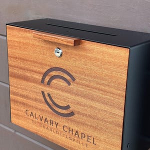Church Collection Box, Mahogany, Tithe Box
