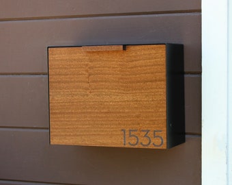 Mailbox Large, Mahogany with Ipe stain Mailbox, Wall Mounted mailbox