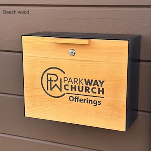 Church Collection Box, Locking Wall Mounted Suggestion Offering ...