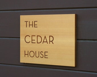 Custom Engraved Wood Sign: Personalized Modern Decor
