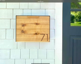 Cedar Mailbox, Knotty Cedar, Wall Mounted Mailbox