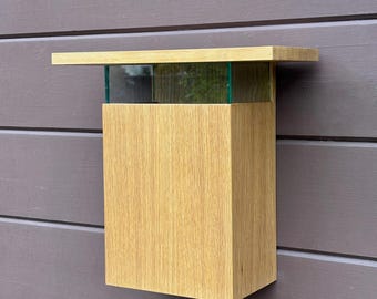 New listing - Mailbox, Wall Mounted Mailbox, White Oak