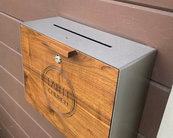 Church Collection Box, Donation Box, Wall mounted, with lock, Stainless Steel