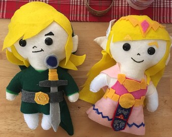Link and Zelda Felt Dolls