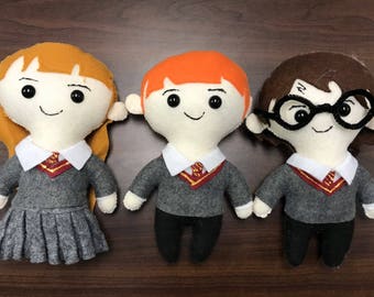 Golden Trio Felt Dolls