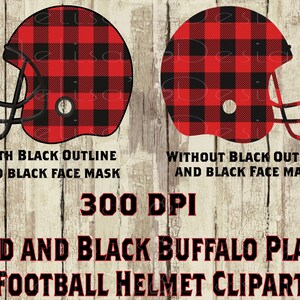 Buffalo Plaid Football Helmet Clipart