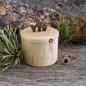 Rustic Ring Box with Horseshoe Nail Handle. Wooden Ring Box. Engagement Ring Box. Ring Box for Horse Lover. Horse Lover Gift.