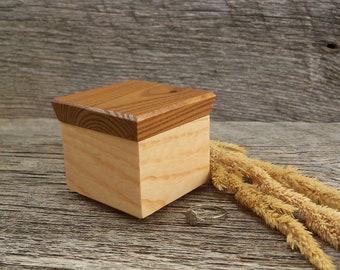 Pine Ring Box with Russian Olive Lid. Rustic Engagement Ring Box. Handmade Ring Box. Wooden Ring Box. Country Lover Gift.