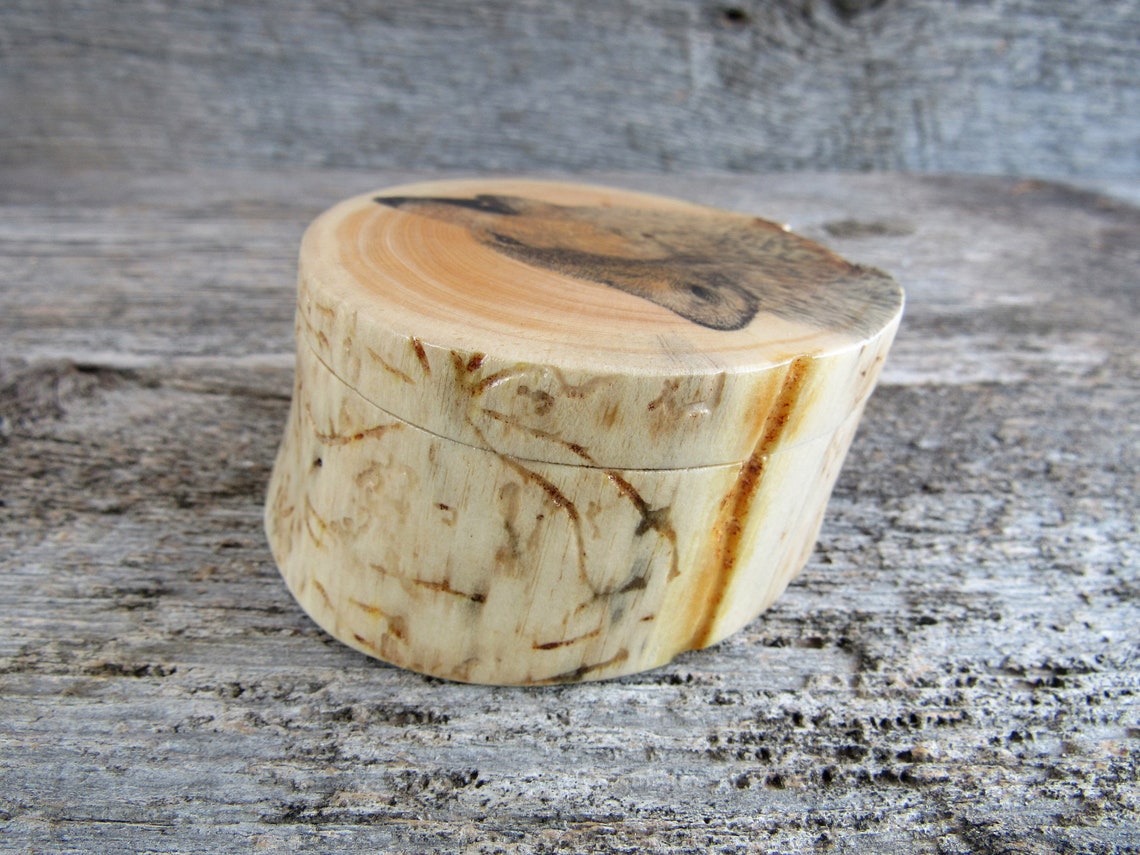 Rustic Jewelry Box with Wolf Head Artwork. Handmade Ring Box. Etsy