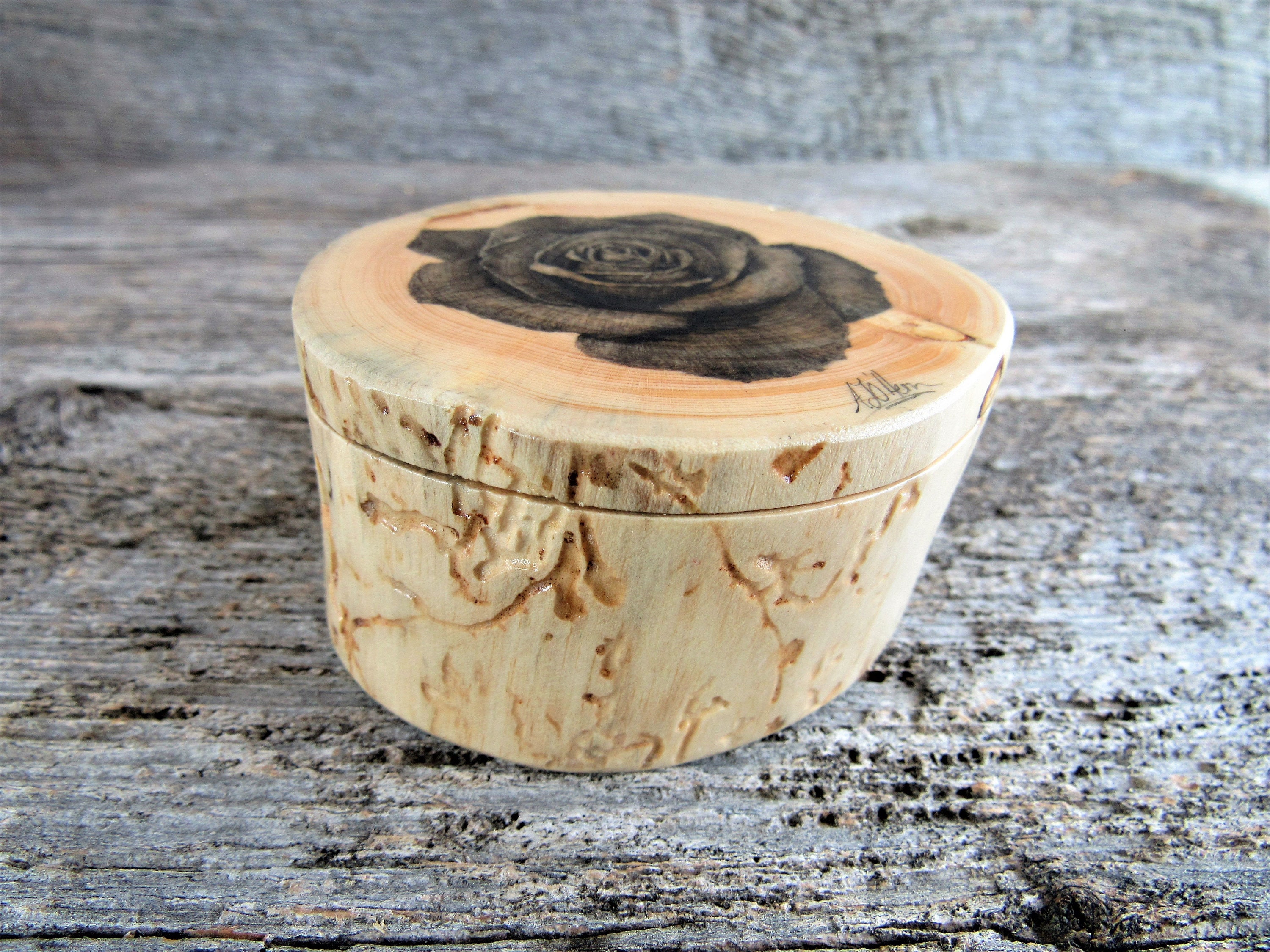 Engagement Ring Box With Rose Art. Wooden Wedding Ring Box. Etsy UK