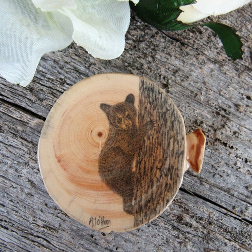Wooden Engagement Ring Box with Bear Cub Artwork. Rustic Ring Box. Wooden Ring Box. Engagement shops Ring Box. Bear Box. Gift for Her.