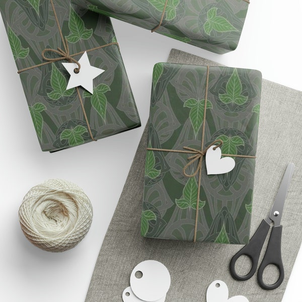 Hobbit Lord of the Rings Fantasy Leaves of Lothlórien Pattern Wrapping Paper in 3 Sizes Matte or Glossy