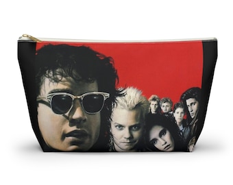 Pochette de maquillage pour accessoire de voyage pour garçons, film rétro des années 80, perdu avec fond en T