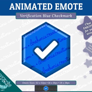 Animated Verification Blue Checkmark Emote - Twitch, Discord, YouTube (Verified Checkmark)