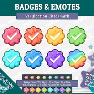 Verification Checkmark Badges & Emotes - Twitch, Discord, YouTube (Verified Checkmark)