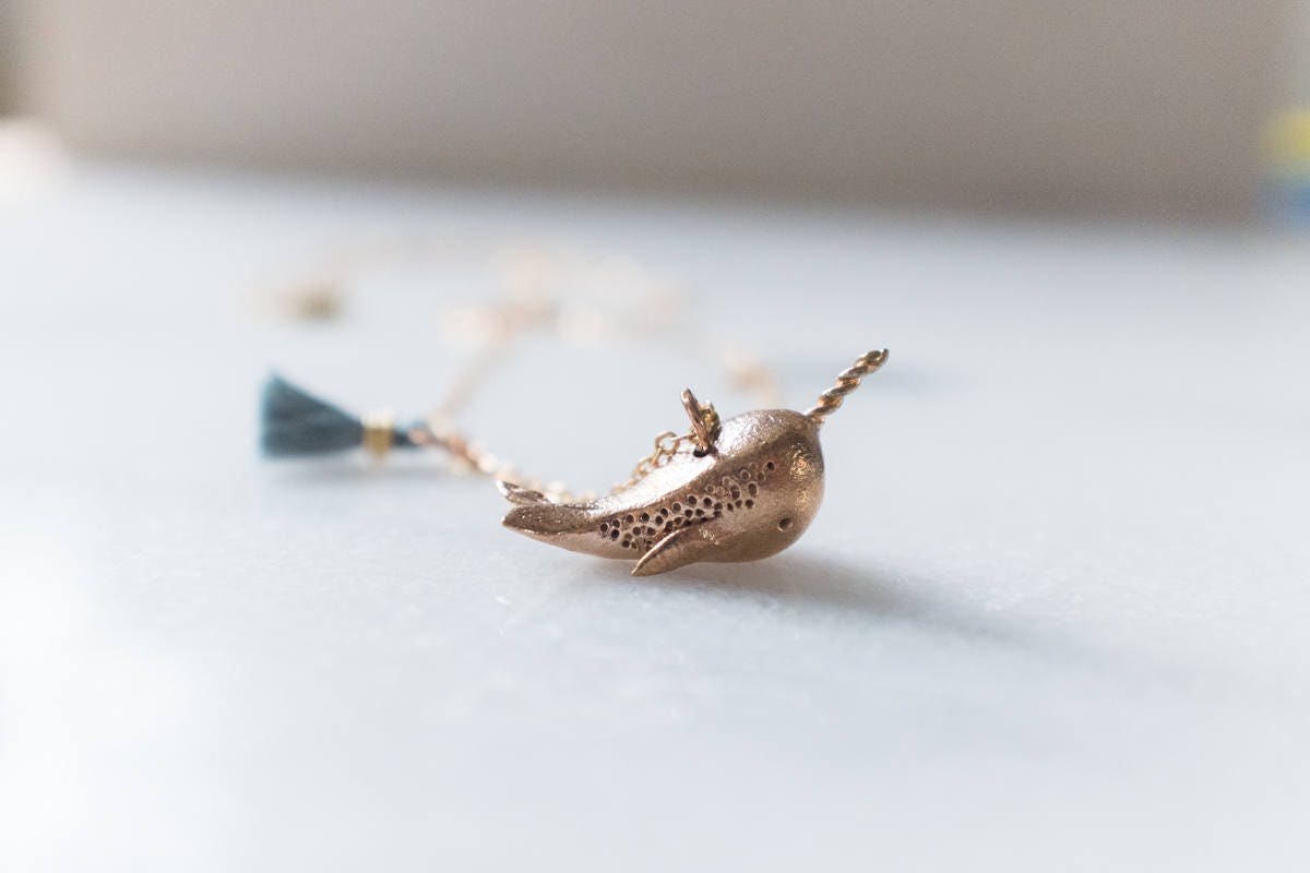 Narwhal Necklace Bronze with Tassel