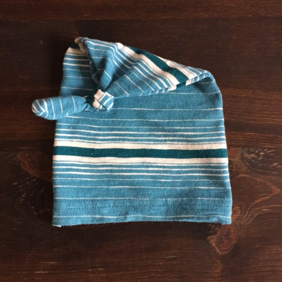 Items similar to Upcycle Baby Top Knot Hat / Baby Boy Striped Hat ...
