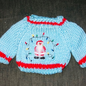 Santa Knit Sweater For Teddy Bears, Plush or Stuffed Animals - Fits 8"-13" tall