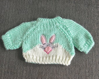 Easter Bunny Sweater for Plush, Stuffed Animal or Teddy Bear (8" - 13" Tall)