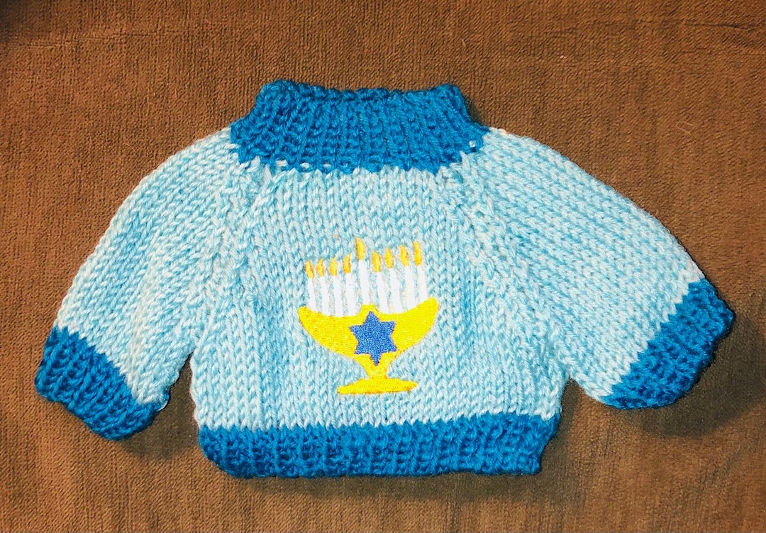 Hanukkah Menorah Sweater for Dolls Teddy Bears Plush Etsy