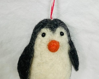 Baby Penguin Christmas Ornament - Felt Wool - Fair Trade - Nepal (4" Tall)