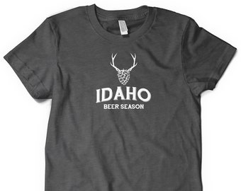 IDAHO Bier und Hirsch Shirt. Idaho Craft Bier Shirt. Idaho Hops Shirt. Bier Geschenkideen. Geschenke für Papa. Biergeschenke. Kostenloser Versand