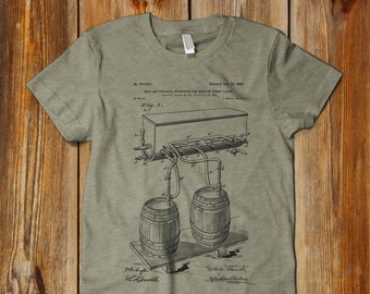 Vintage Beer Apparatus Patent Print T-Shirt: Beer Lover Gift