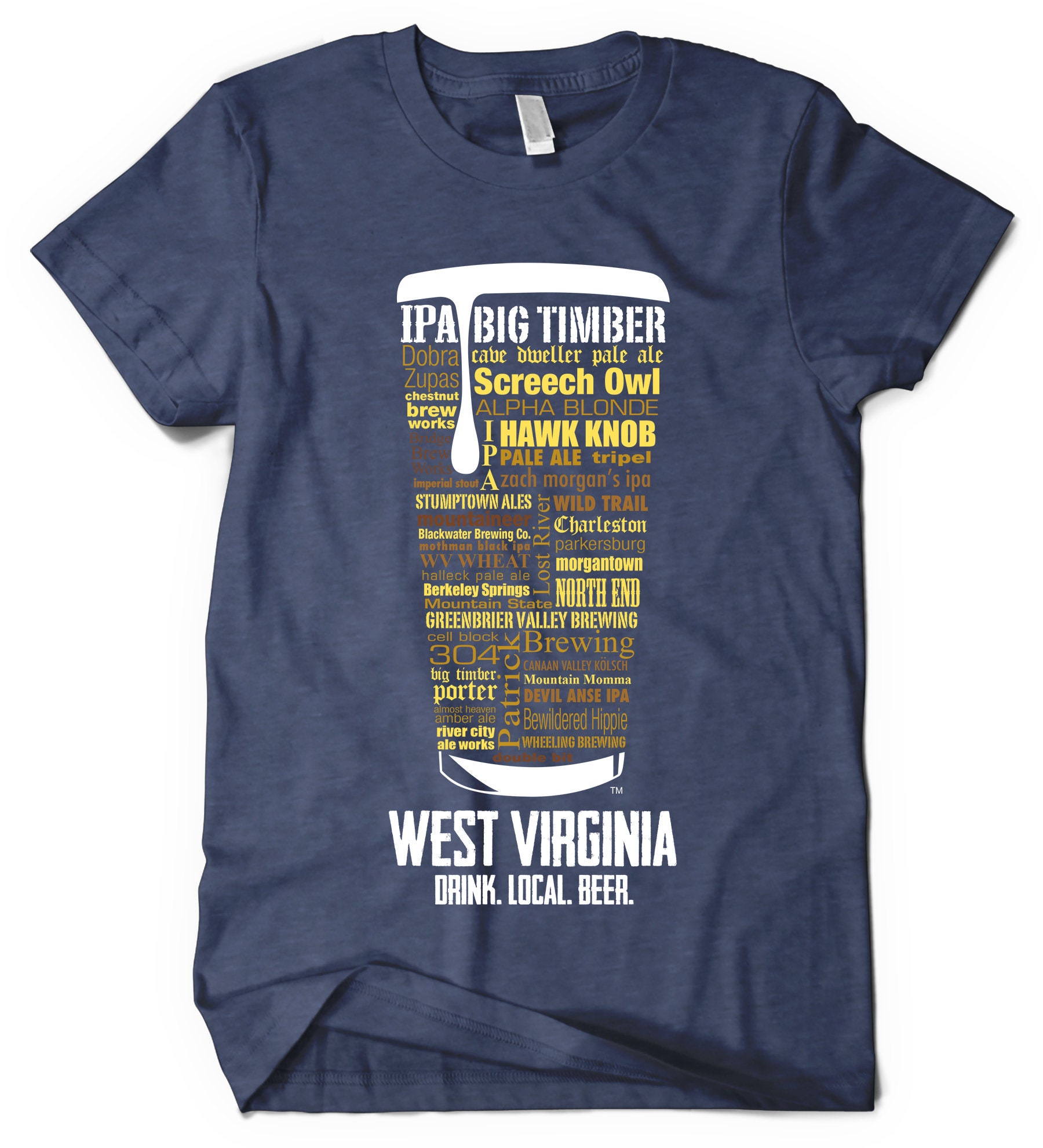 West Virginia Breweries Craft Beer State T-shirt Beer