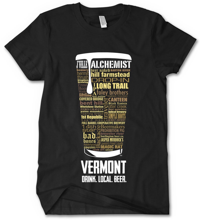 VERMONT Beer Shirt Typography print Beer lover gift Beer | Etsy