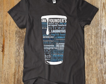 BLUE CRAFT BEER typography t shirt. One of a kindChristmas gifts