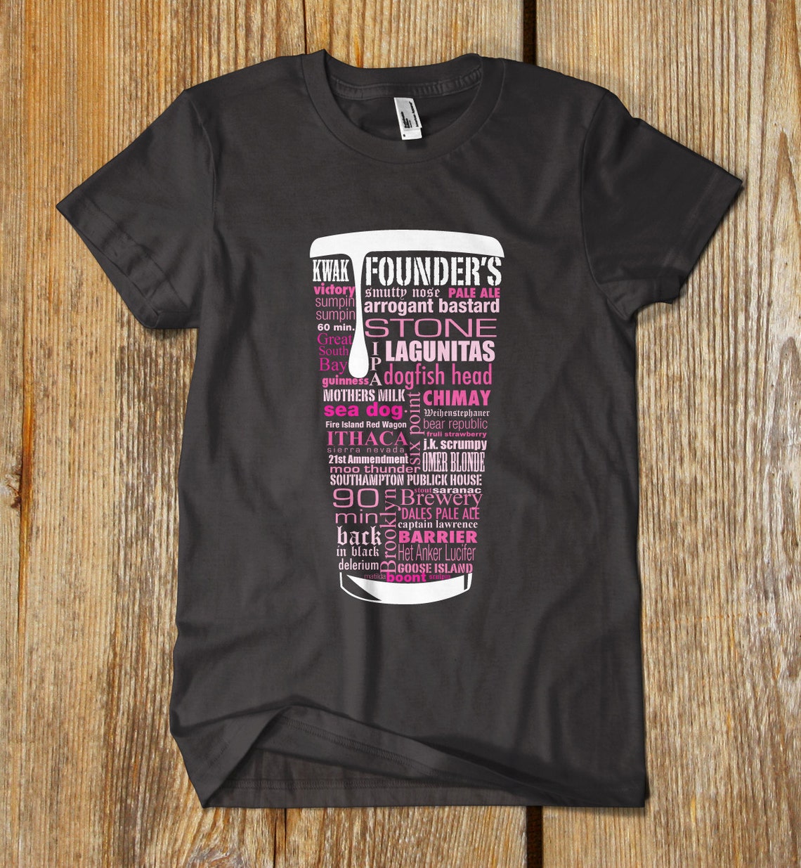 PINK CRAFT BEER Typography T-shirt. Womens Beer Shirt Womans - Etsy
