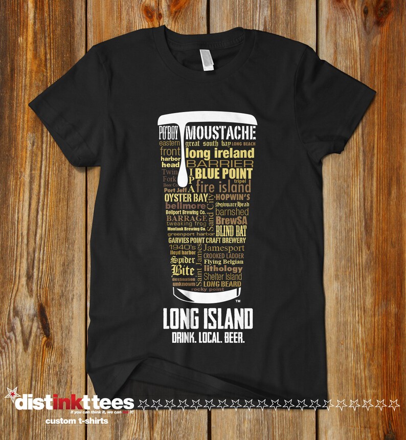 Long Island Beer Shirt Typography Print Beer Lover Gift Beer T Shirt Beer Gift Vintage Dad Gifts Mens Gift Beer Shirt Gifts Under 50