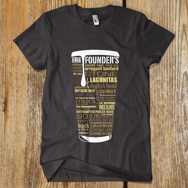 Craft Beer Typography T-Shirt: Vintage Beer Lover Gift