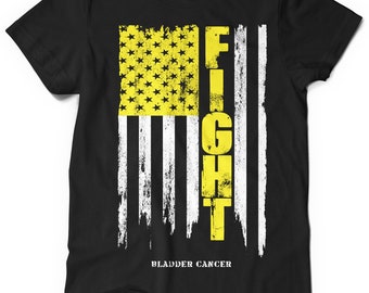 FIGHT BLADDER CANCER T-shirt | f cancer | Cancer Awareness t shirt | Fight Cancer| Cancer shirt | Fight Cancer tee | American Flag t-shirt