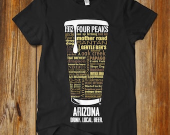 ARIZONA Beer Shirt Typography print Beer lover gift Beer T shirt Beer gift vintage t shirt dad gifts mens gift Beer shirt Gifts under 50