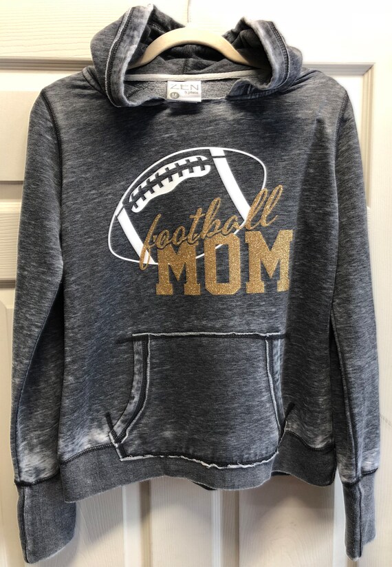 Football Mom Glitter Hoodie: Sports Mom Gift