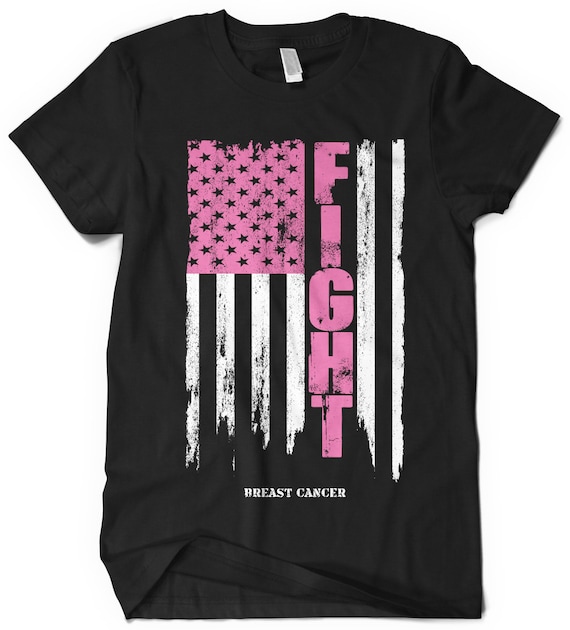 FIGHT BREAST CANCER T-shirt | f cancer | Cancer Awareness t shirt | Fight  Cancer| Cancer shirt | Fight Cancer tee | American Flag t-shirt