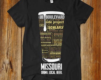 MISSOURI Craft Beer State breweries | Typography print | beer T-shirt | beer lover gift | Missouri Craft Beer Shirt | Beer mens gift idea