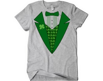 LEPRECHAUN TUXEDO - St. Patrick's Day | Adult Mature T-Shirt | Irish green shirt | St. Patrick's Day t-shirt | St paddys shirt | fun shirt