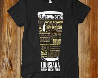 LOUISIANA CRAFT BEER Typography T-shirt, Drink Louisiana Craft Beer, Fathers Day, Oktoberfest, Hoppy shirt, Nola Shirt, New Orleans Shirt