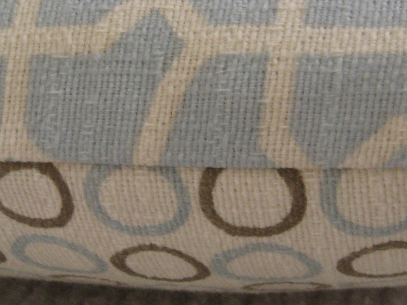 Light Blue Lumbar Pillow Cover Geometric Blue and Linen White Etsy