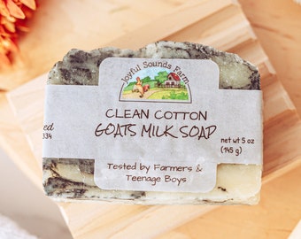 All Natural Clean Cotton GOATS MILK SOAP, artisan soap