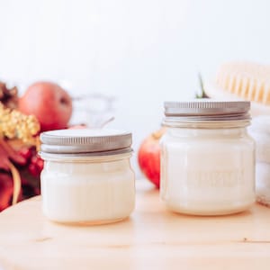 All natural Soy Candles, square glass mason jar, 4 ounce or 8 ounce, essential oil scents