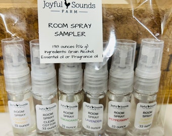 Natural Room Spray Sampler Set, essential oils and fragrance oils, travel set aromatherapy