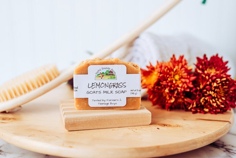 All Natural Lemongrass GOATS MILK SOAP, essential oil, artisan soap image 5