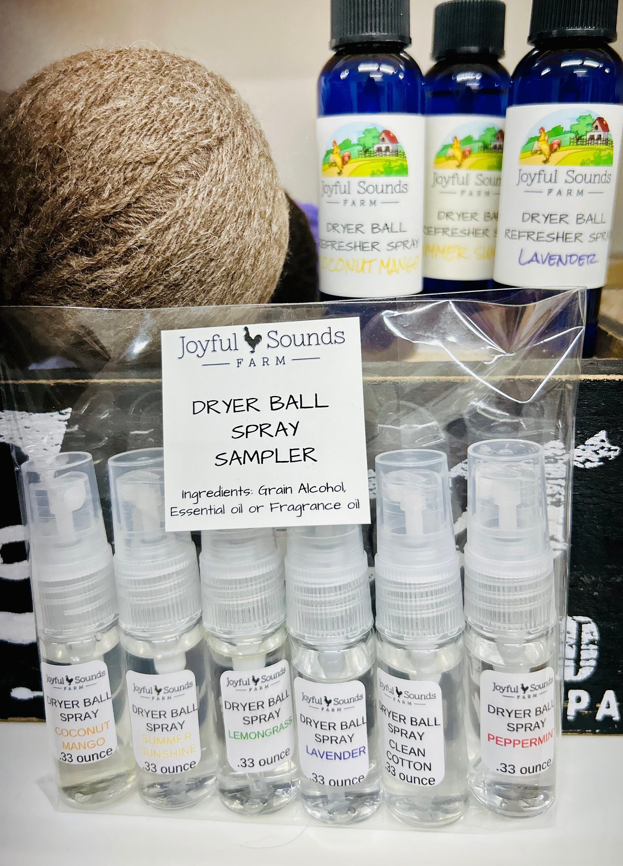 Wool Dryer Balls with Cedar Wood & Eucalyptus Essential Oils