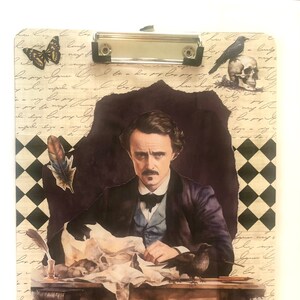 Edgar Allan Poe Clipboard//Edgar Allan Poe//Raven//Altered Clipboard//Unique Gift Idea//Gifts for Poe Fans//Literary Gifts//Dark Academia