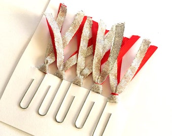 Paperclip Bookmarks//Bookmarks//Silver & Red//Red and Silver//Planner Clips//Christmas Clips