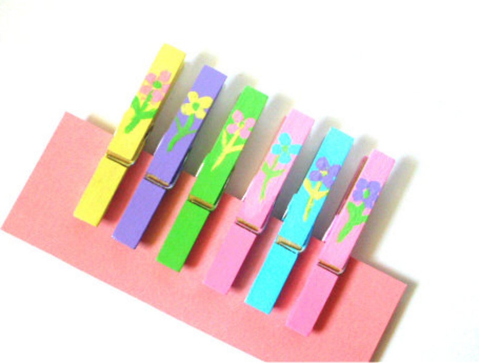 Painted Clothespinsspring Flowers Etsy