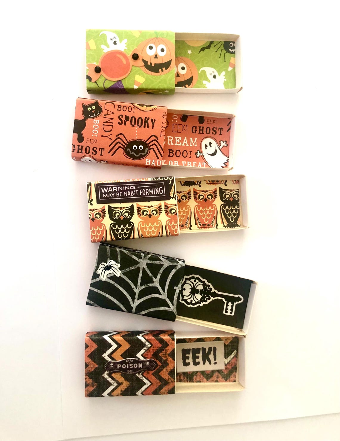 Halloween Matchbox Party Favors Set 1//cute Halloween Matchboxes//set ...